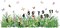 Green Grass Wall Corner Stickers Flowers Butterflies Wildflower Baseboard (Multi)